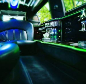 a wedding limo interior promoting wedding limo service in chicago