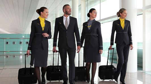 flight crew at airport for transportation ohare chicago