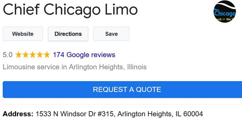 chief chicago limo reviews on google arlington heights