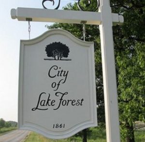 City of Lake Forest sign for lake forest limo service