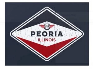 Vintage diamond-shaped Peoria, Illinois logo promoting Limo Service Peoria IL